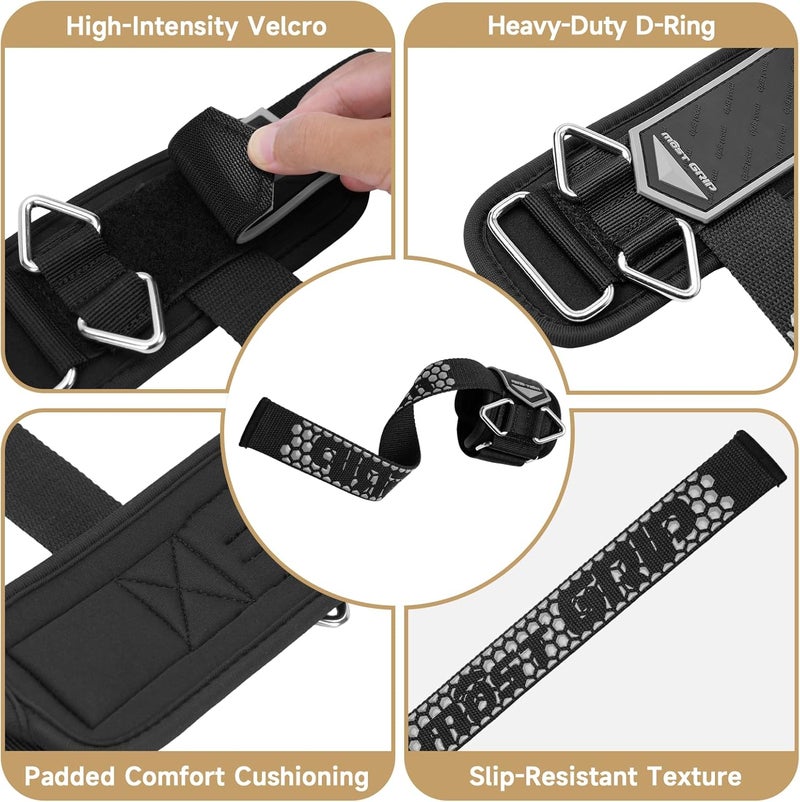 MOST GRIP Drip Glue Non-Slip Wrist Straps for Weightlifting, 2-in-1 Lifting Straps with D Rings for Cable Machine Workout, 10mm Neoprene Padded Wrist Wraps for Weight Lifting Deadlift - Image 5